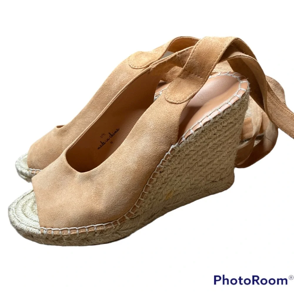 Joie Kael Suede Espadrille Wedges Size 37.5/6
